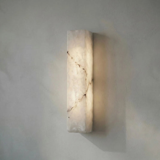 Stein Linear Sconce by Noir in light stone, silver. Made from artificial stone in a modern style.