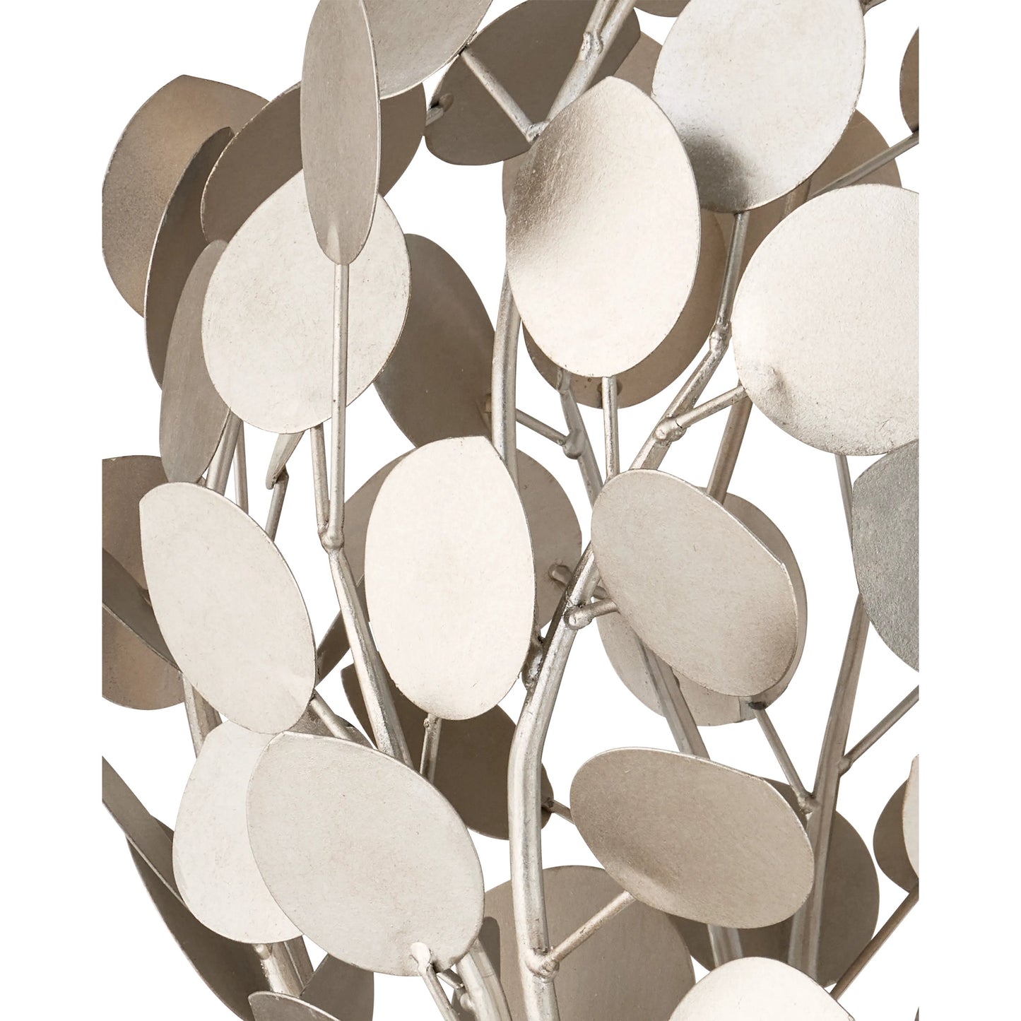 002 SI-2191766 | Additional Silo | Lunaria Orb Chandelier by Currey and Company in contemporary silver leaf, contemporary silver. Made from wrought iron in a modern style.