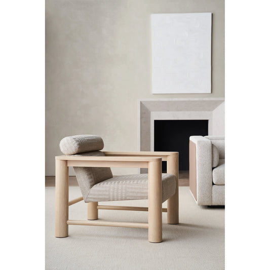 Unity Chair by Caracole in natural oak, lucent bronze metallic paint. Made from oak, metal in a modern style.