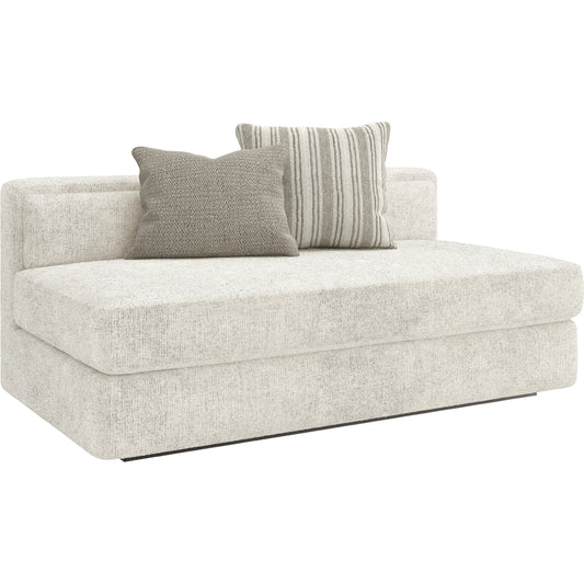 Unity Armless Loveseat by Caracole in cream. Made from asian hardwood in a modern style.