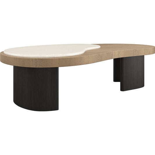 001 SI-2095979 | Primary Silo | Contrast Cocktail Table by Caracole in cinder, lucent bronze oak. Made from oak, stone, quartersawn oak in a modern style.