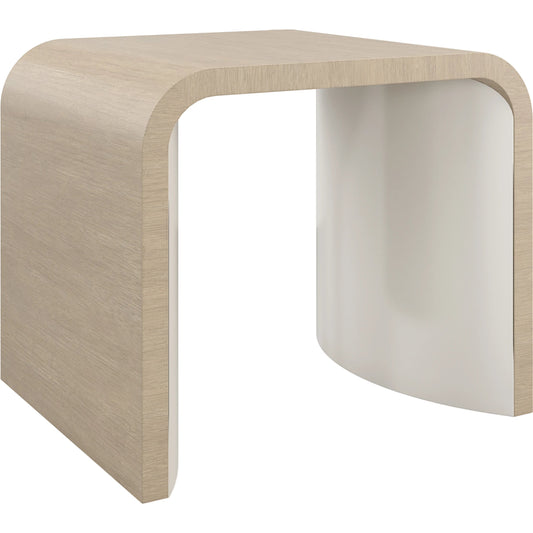 001 SI-2095982 | Primary Silo | Movement End Table by Caracole in sun drenched oak, textured adobe. Made from oak, quartersawn oak in a modern style.