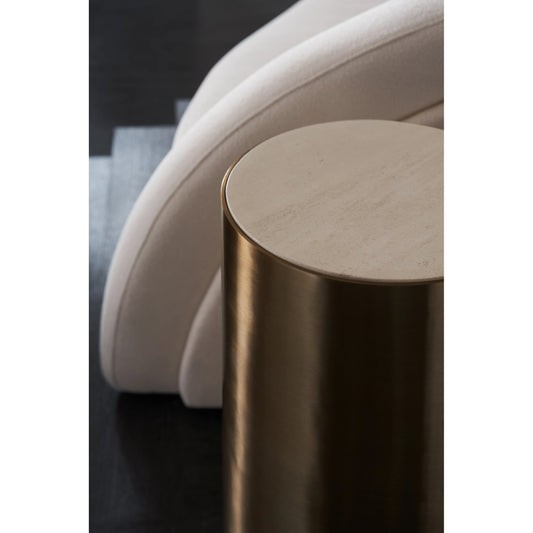 Contrast Light Spot Table by Caracole in lucent bronze plated metal. Made from metal, stone in a modern style.