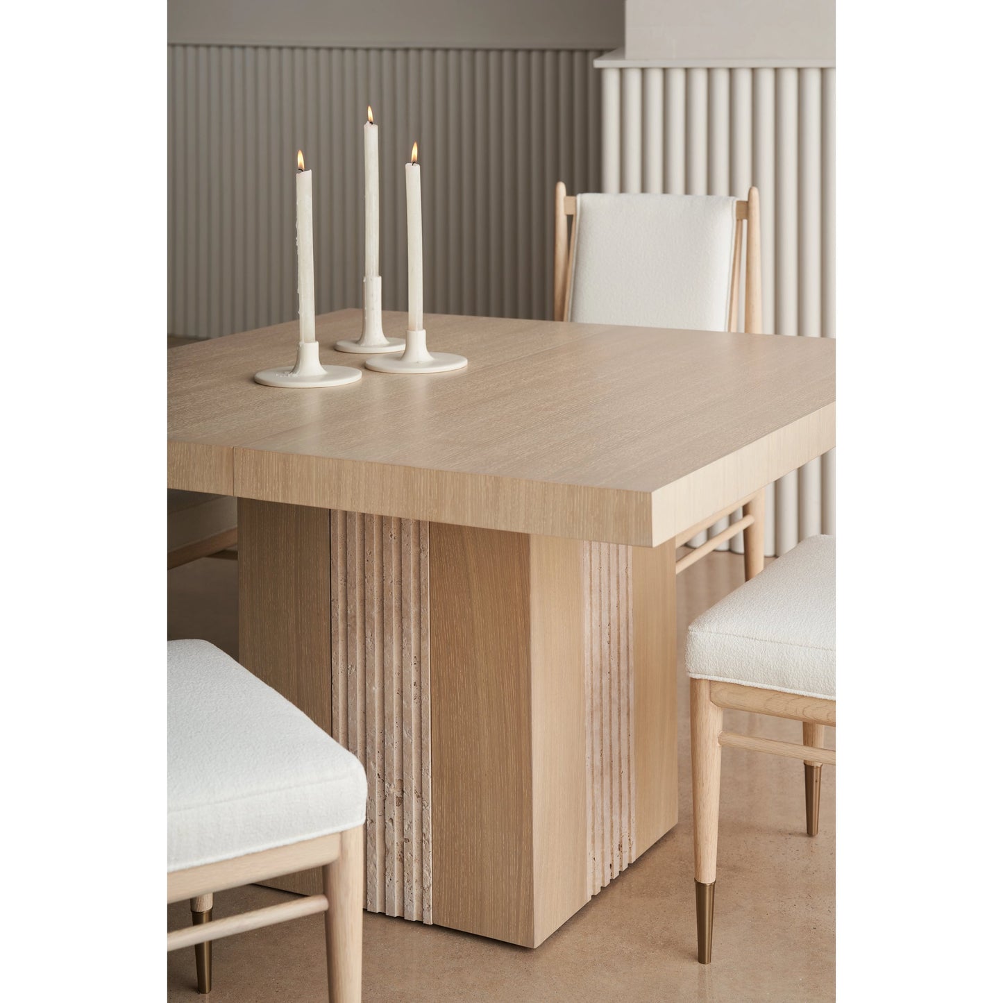 005 SI-2095991 | Additional Silo | Unity Light Dining Table by Caracole in oa and sun drenched oak. Made from asian hardwood, stone, oak in a modern style.