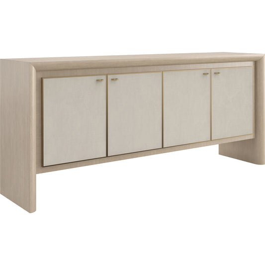 001 SI-2095993 | Primary Silo | Unity Credenza by Caracole in sun drenched oak, lucent bronze plated metal. Made from oak, quartersawn oak in a modern style.