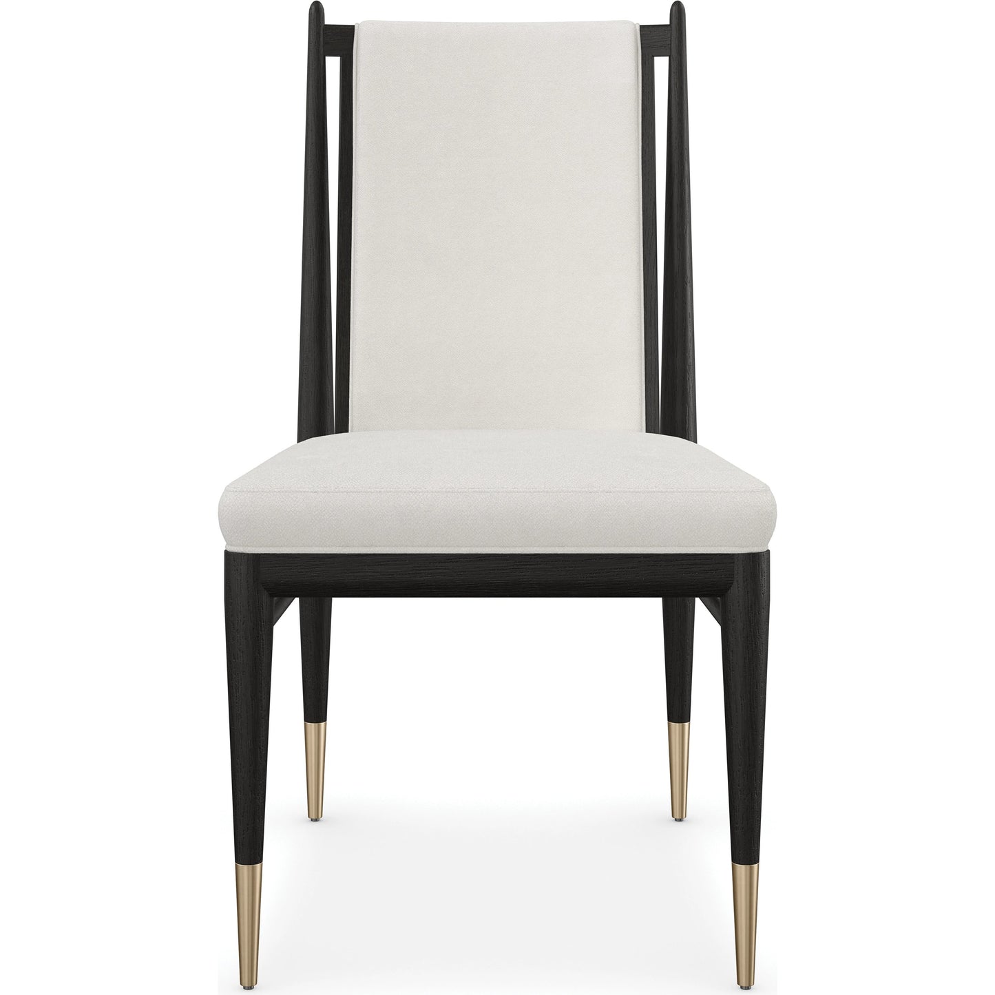 004 SI-2095997 | Additional Silo | Unity Dark Dining Chair by Caracole in ivory and cinder. Made from oak in a modern style.