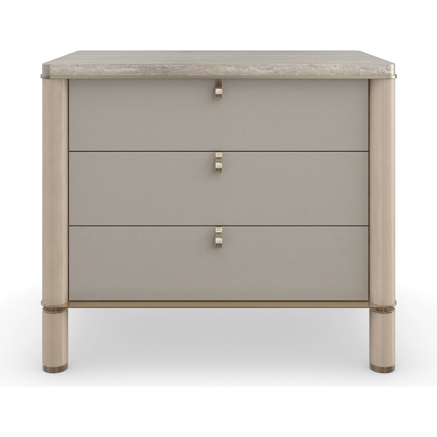 002 SI-2096002 | Additional Silo | Balance Drawer Nightstand by Caracole in cremini, lucent bronze plated metal. Made from asian hardwood, stone, metal, silver platano in a modern style.
