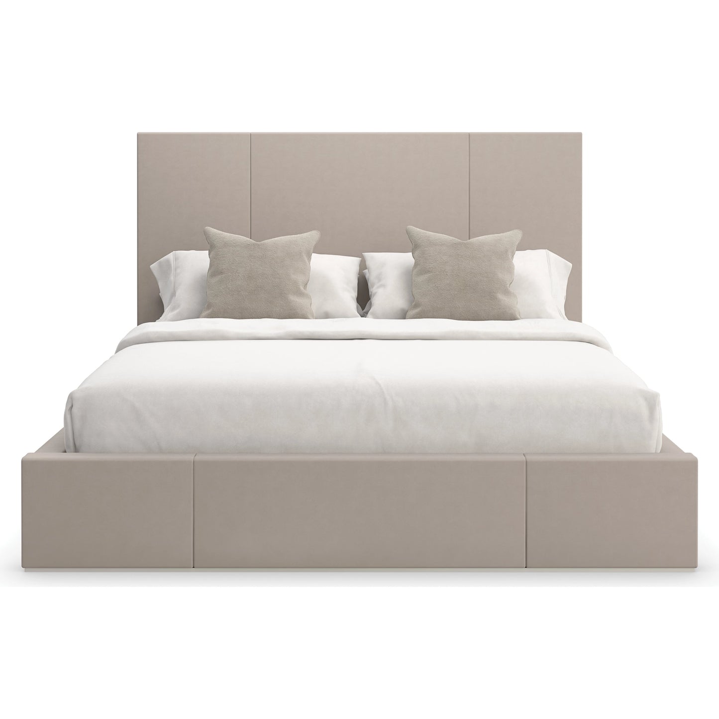 002 SI-2096007 | Additional Silo | Balance Bed by Caracole in putty. Made from poplar in a modern style.