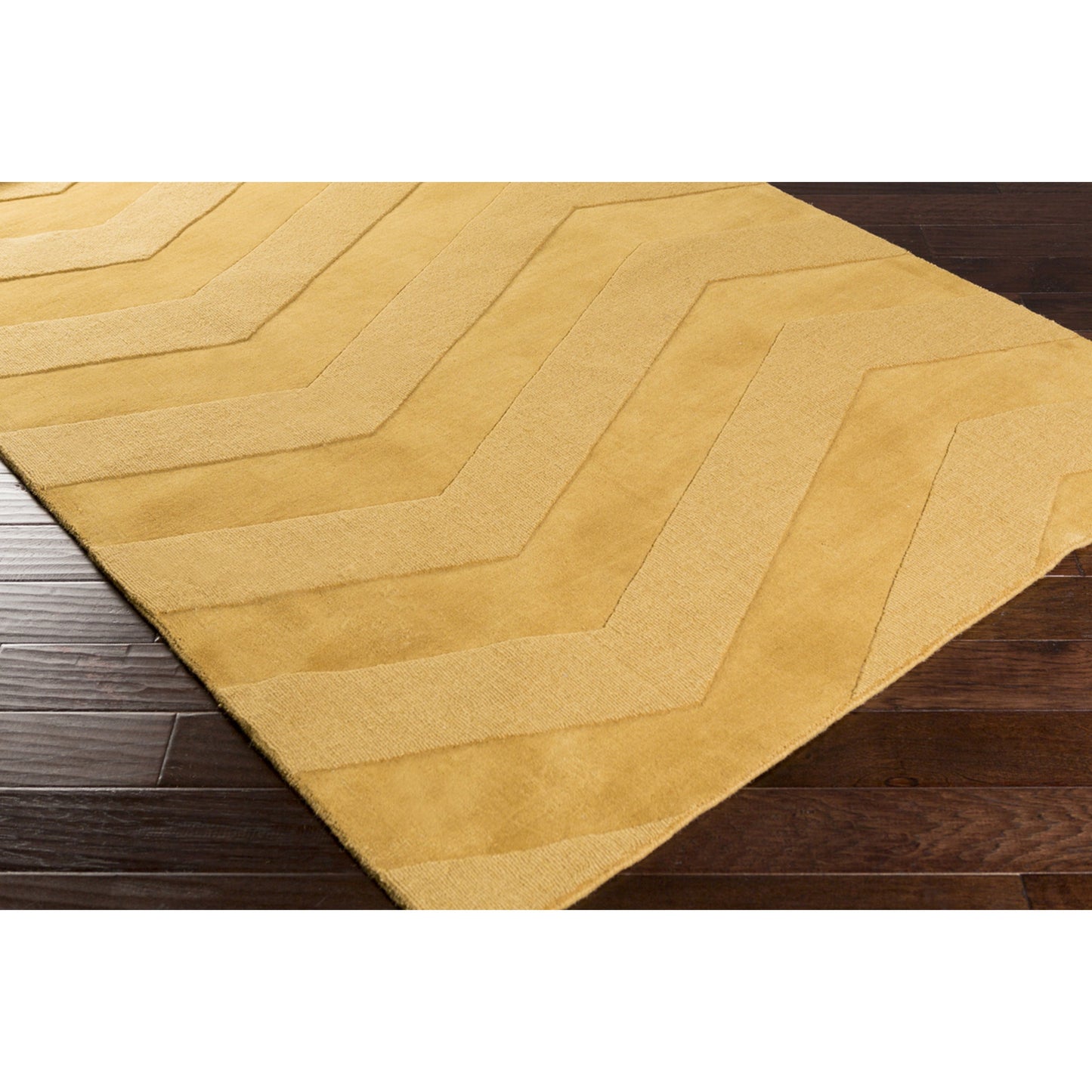 003 51146-3266 | Closeup | Mystique Rug - 1873 by Surya in mustard. Made from 100% wool in a unique style.
