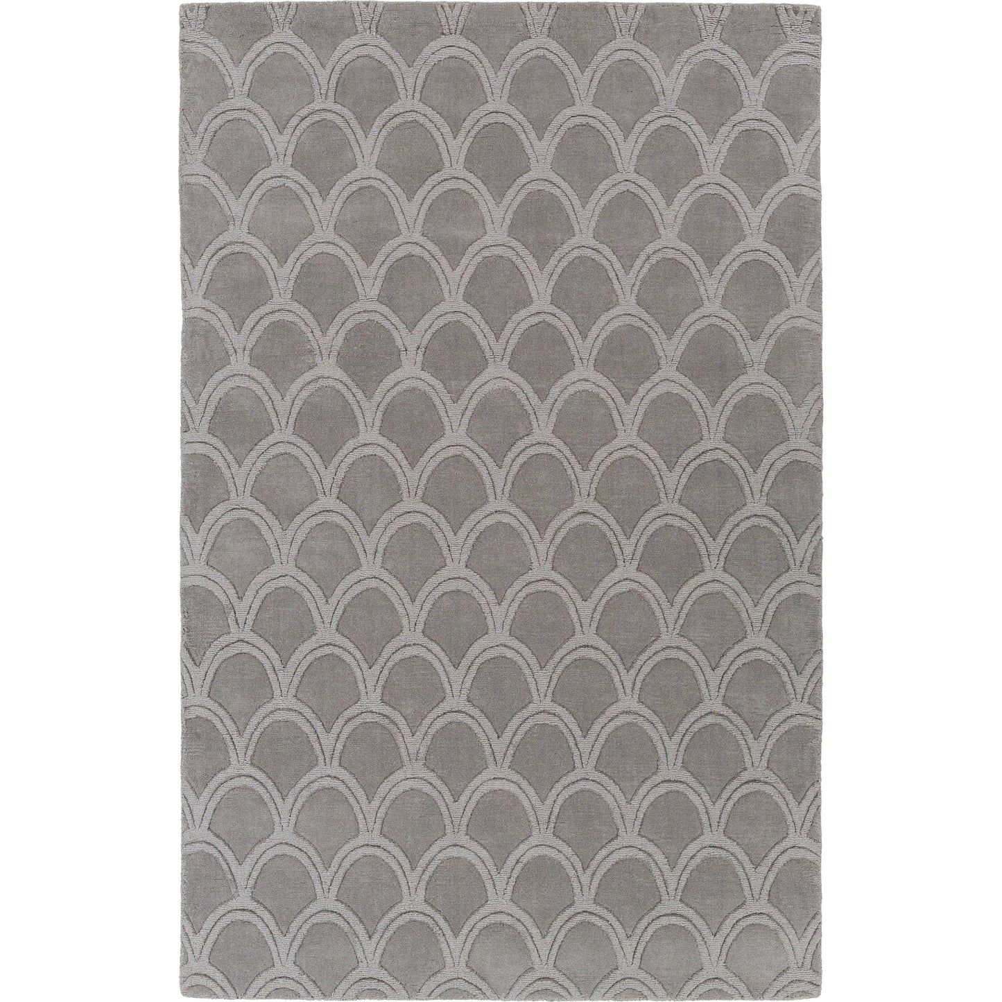 002 58572-12428 | Additional Silo | Mystique Rug - 12908 by Surya in medium gray. Made from 100% wool in a unique style.