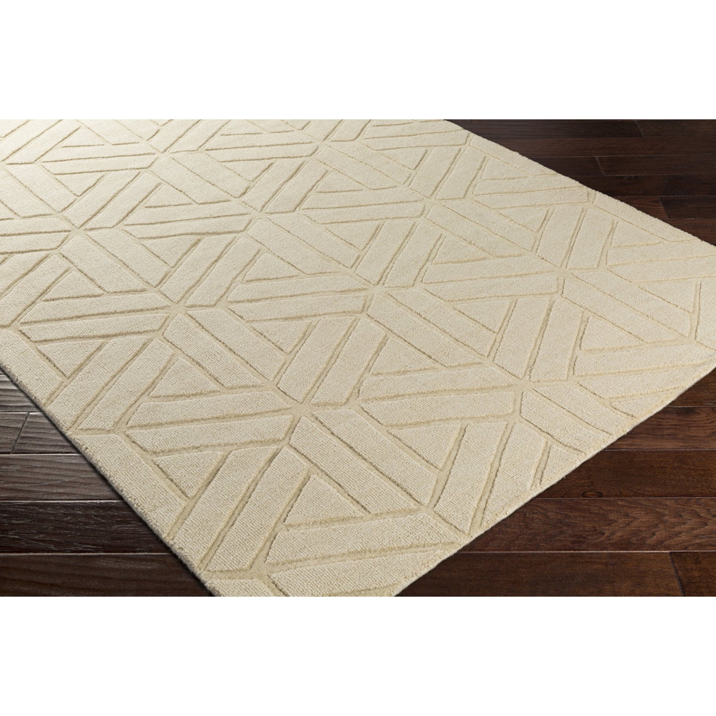 003 74205-12428,74205-3266 | Closeup | Mystique Rug - 14833 by Surya in ivory. Made from 100% wool in a unique style.