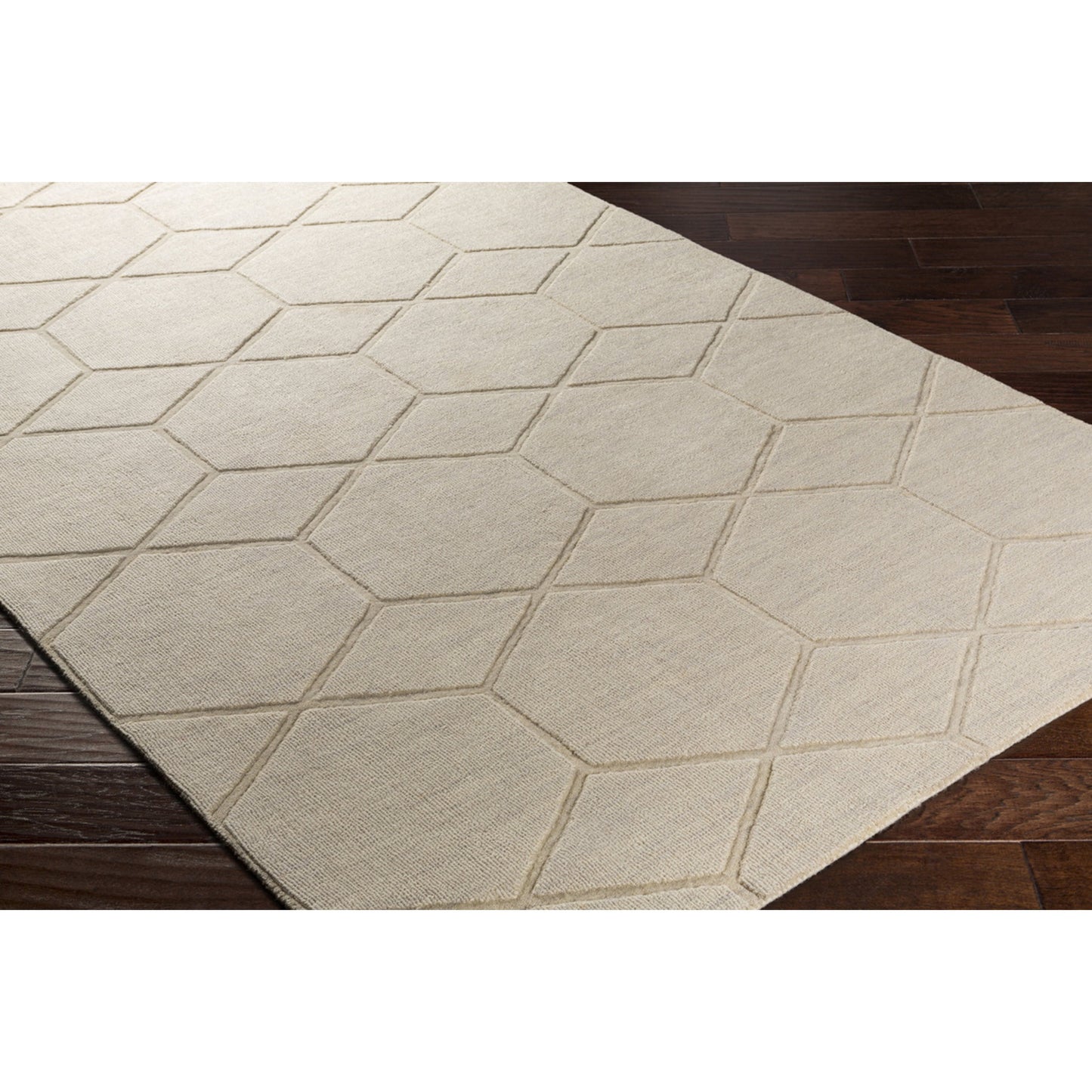 003 74903-3262,74903-3263,74903-3266 | Closeup | Mystique Rug - 14834 by Surya in ivory. Made from 100% wool in a unique style.