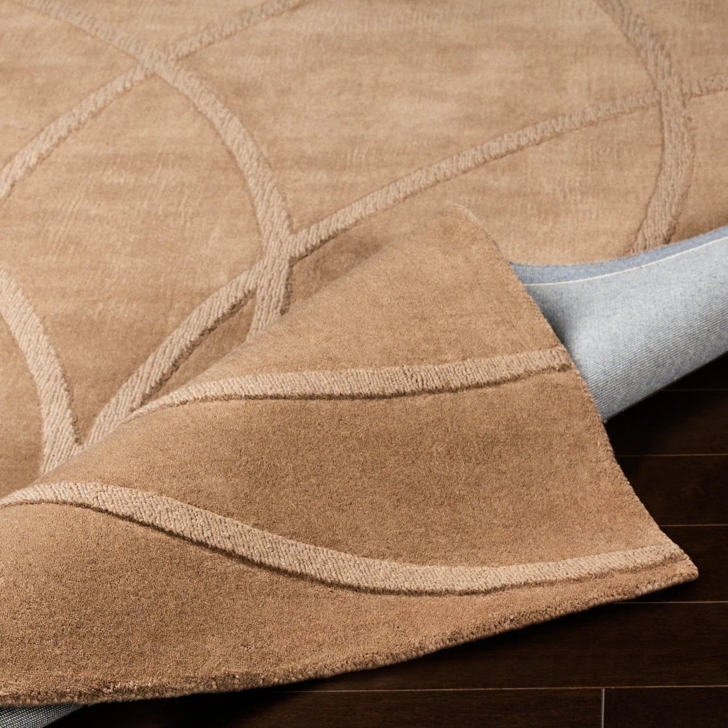 004 98378-3265 | Closeup | Mystique Rug - 22149 by Surya in dark brown. Made from 100% wool in a unique style.