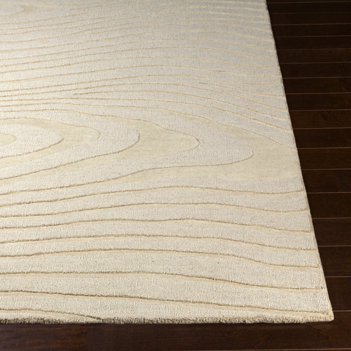 003 97626-3263 | Closeup | Mystique Rug - 22150 by Surya in ivory. Made from 100% wool in a unique style.