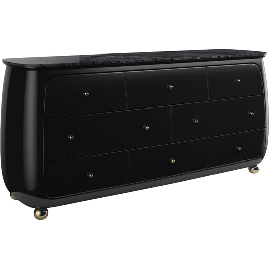 Cabochon Dresser by Caracole in piano black. Made from resin in a modern style.