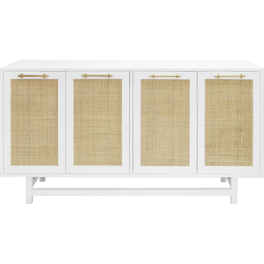 Macon Four Door Cabinet by Worlds Away. Made from hardwood solids, mdf, caning, metal in a cottage & farmhouse style.
