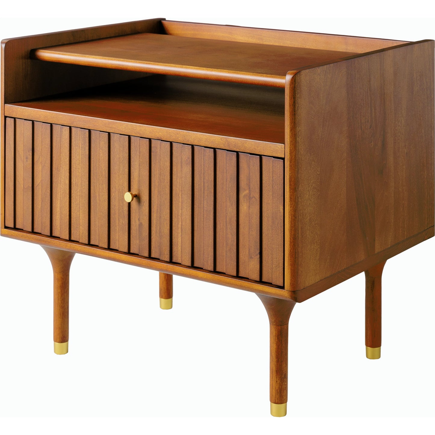 001 SI-2164097 | Primary Silo | Madri Nightstand - 526092 by Surya in top: brown, base: brown and stainedrawstainedstained. Made from poplar, manufactured wood, rubber wood in a transitional style.