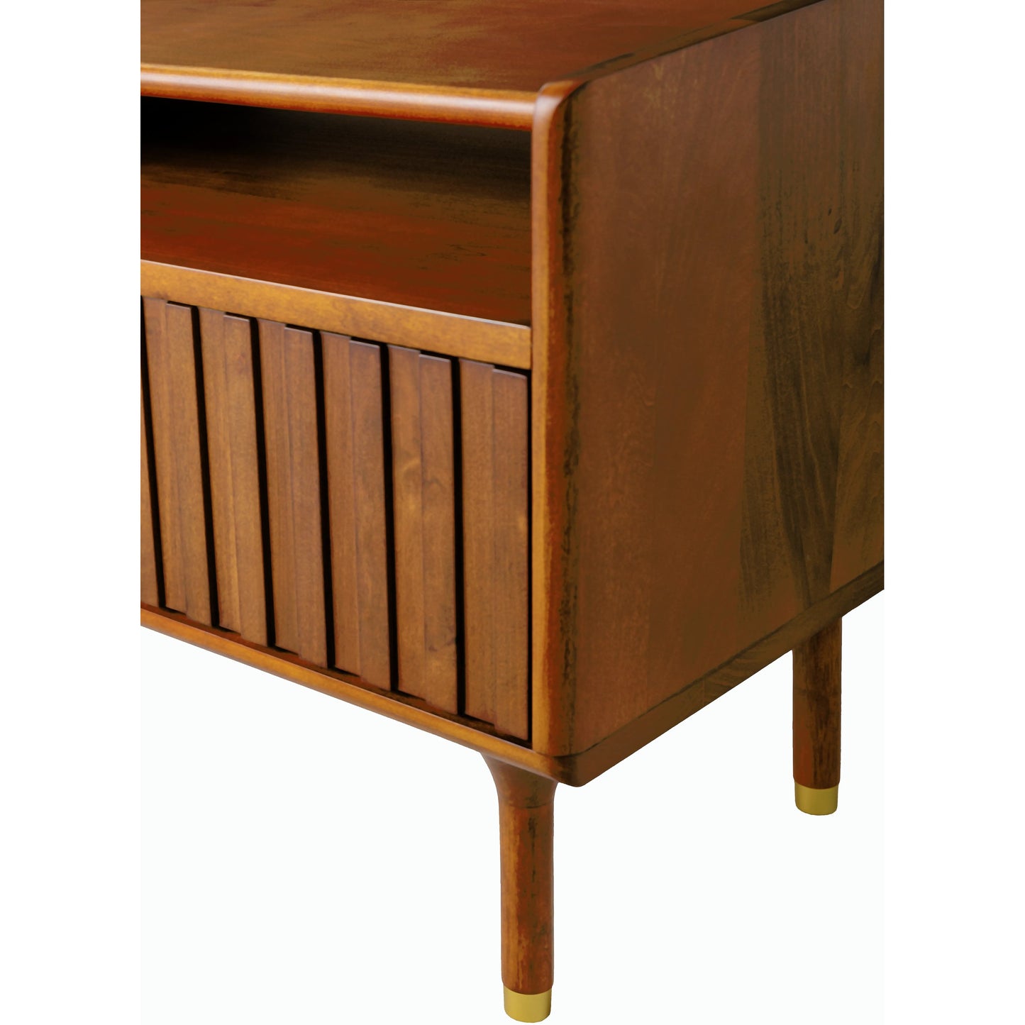 003 SI-2164097 | Closeup | Madri Nightstand - 526092 by Surya in brown and stainedrawstainedstained. Made from poplar, manufactured wood, rubber wood in a transitional style.