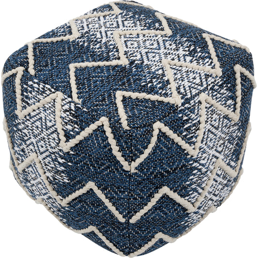 001 SI-2030358 | Primary Silo | Grand Canyon Blue Pouf by Pasargad Home in blue. Made from cotton in a modern style.