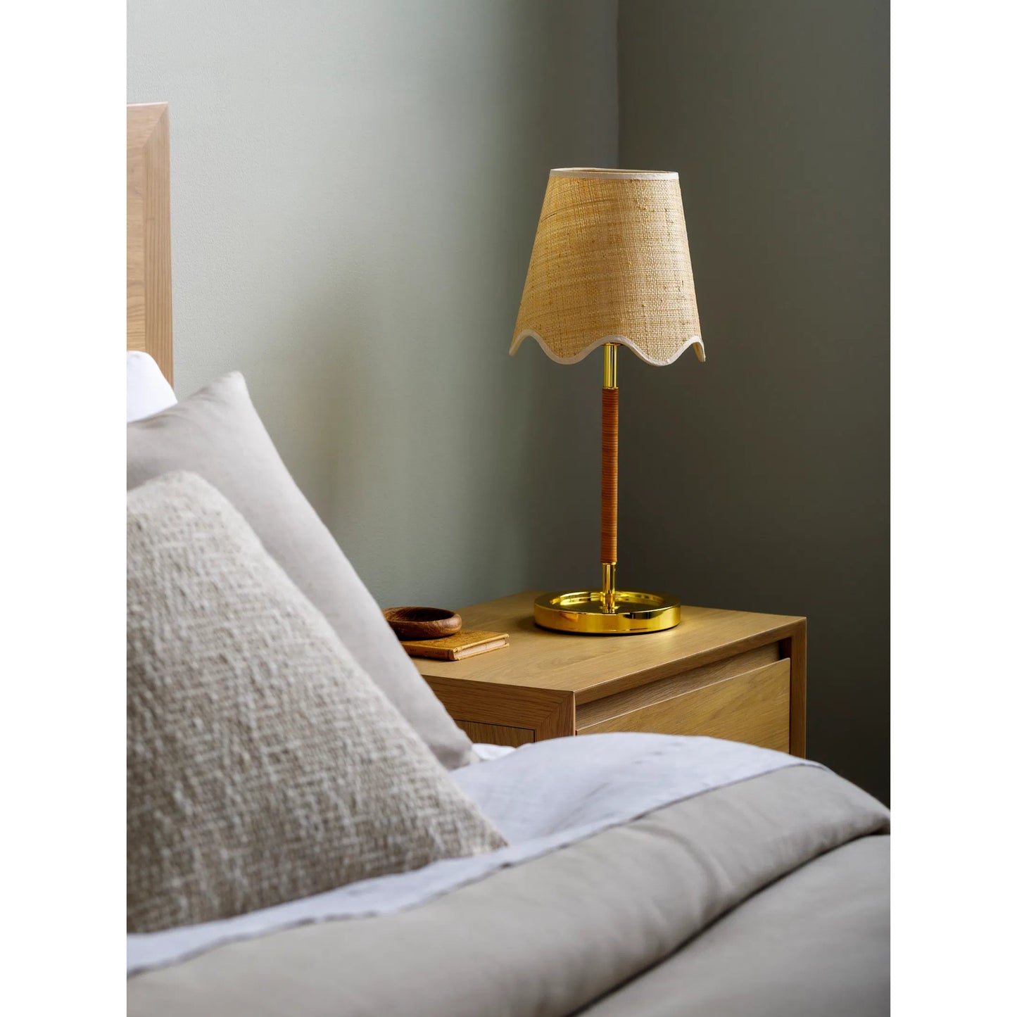 002 SI-2169112 | Lifestyle | Magda Accent Table Lamp - 537754 by Livabliss in body: metallic - brass, base: metallic - brass, shade (outside): beige, shade (inside): clear, cord: translucent and platedplated. Made from iron, jute, polystyrene in a modern s