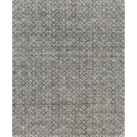 Malaga Rug by Surya in ink blue, denim, light sage, light olive, dark brown. Made from 90% wool, 10% polyester in a transitional style.