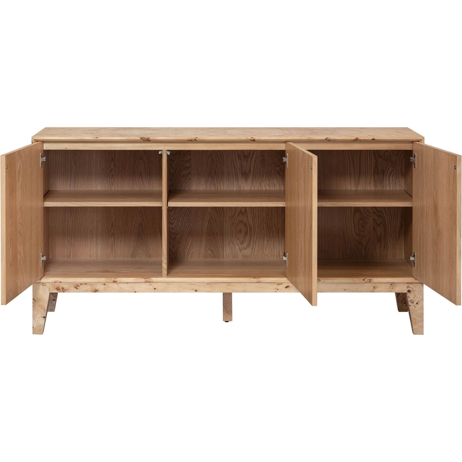 Mappa 3-Door Sideboard by LH Imports. Made from mdf oak veneer, burl mappa veneer in a modern style.