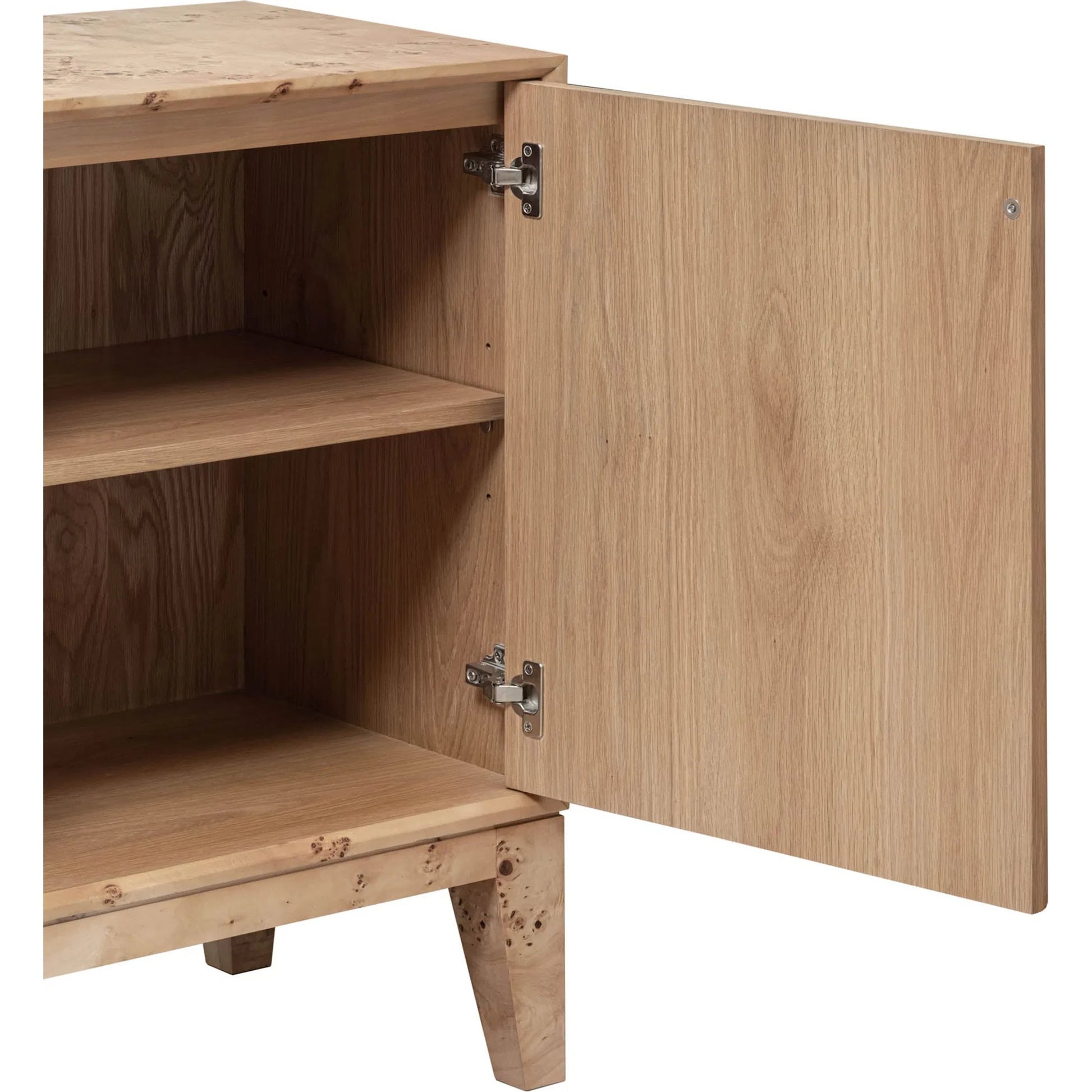 Mappa 3-Door Sideboard by LH Imports. Made from mdf oak veneer, burl mappa veneer in a modern style.