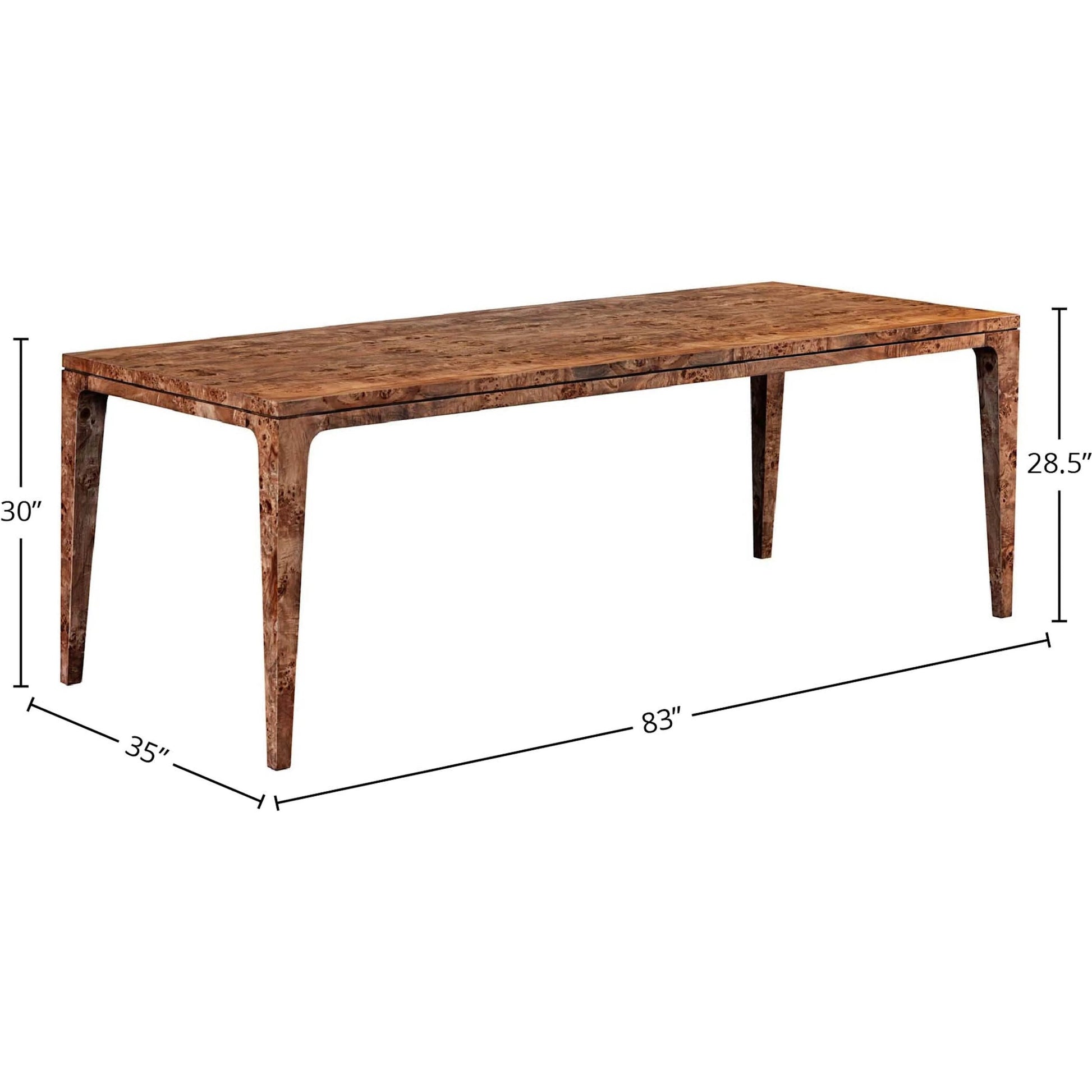 Mappa Large Dining Table by LH Imports in dark burl, matt black. Made from unique in a modern style.