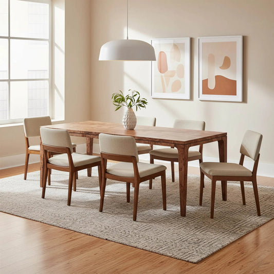 Mappa Large Dining Table by LH Imports in dark burl, matt black. Made from unique in a modern style.