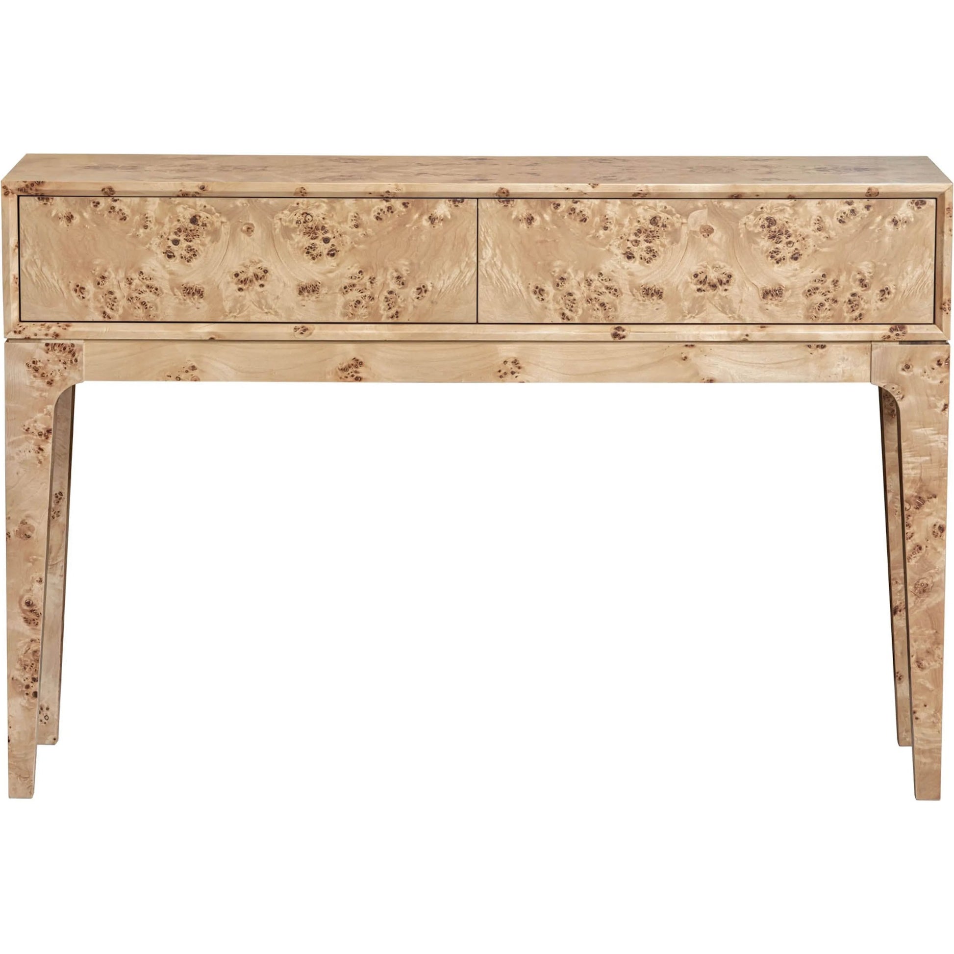 Mappa Console Table by LH Imports. Made from mappa burl veneer, oak veneer, mdf in a modern style.