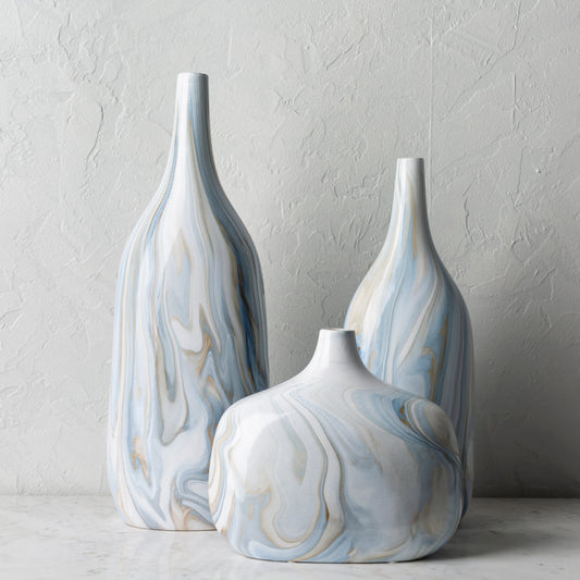 Marble - 24668 (Set of 3) by Surya in marbled. Made from ceramic in a traditional style.