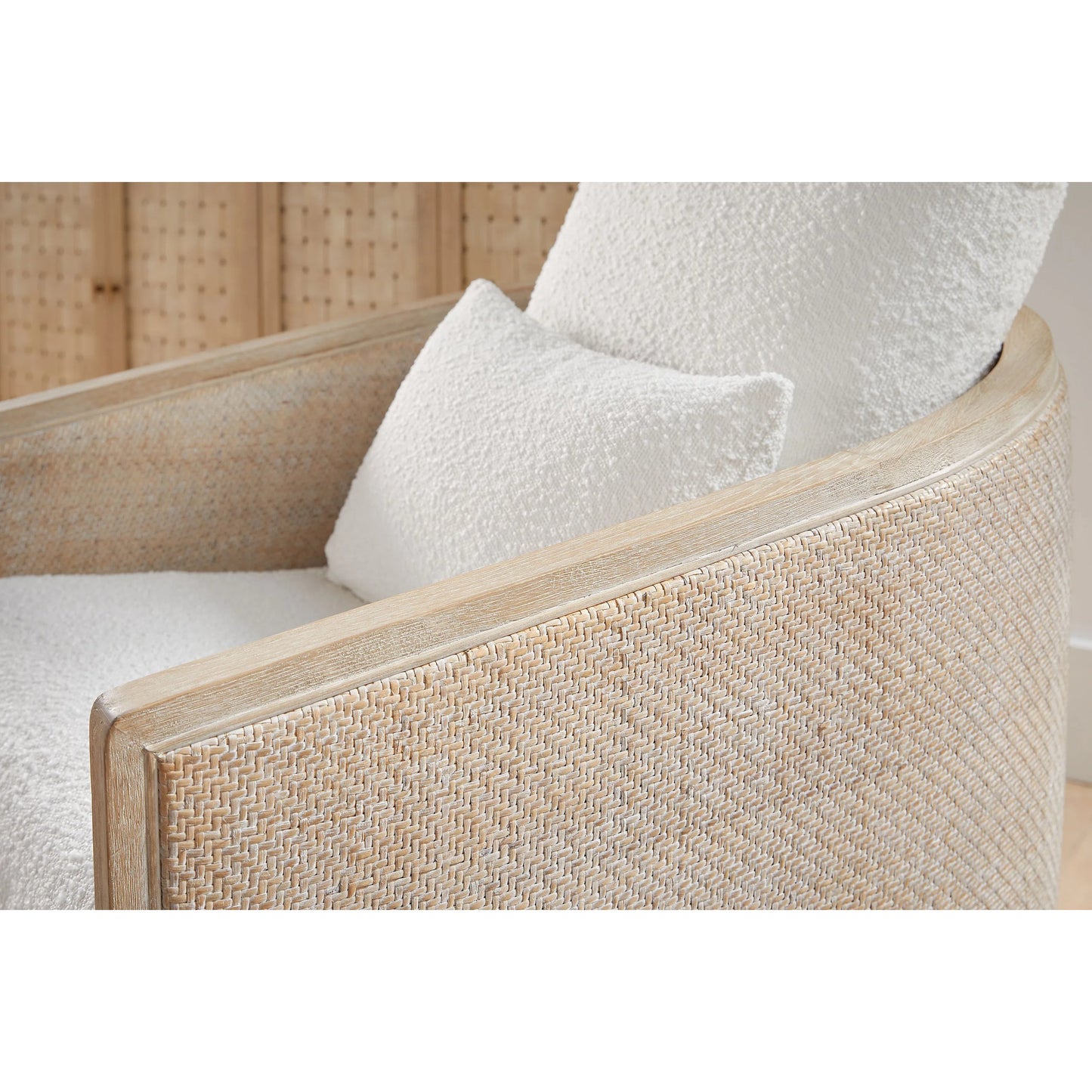 020 SI-2021732 | Closeup | McGuire Swivel Club Chair by Essentials For Living. Made from unique in a coastal style.