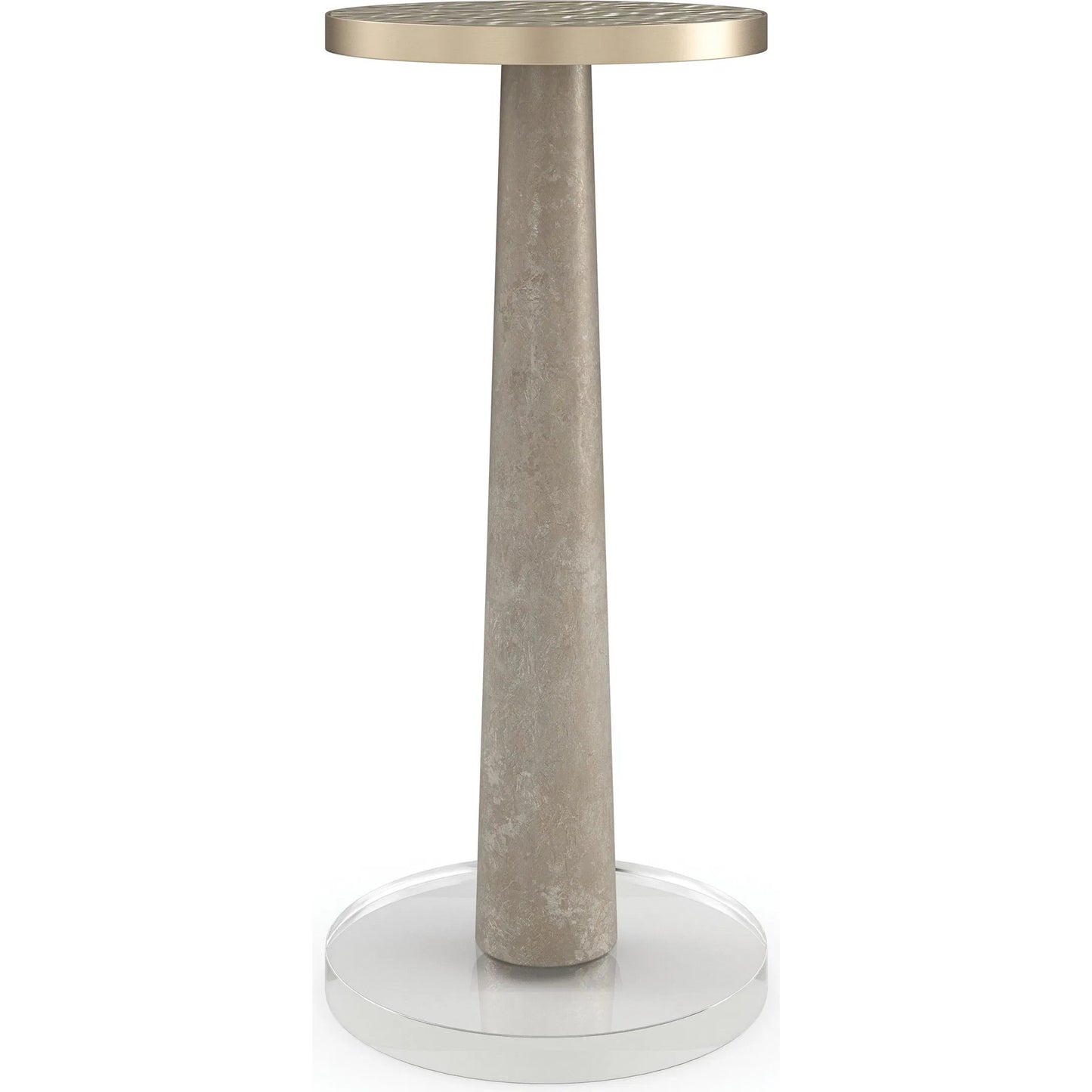 001 SI-2162906 | Primary Silo | Beyond Drink Table by Caracole in gold, acrylic and winter frost, brushed gold. Made from poplar, glass in a modern style.
