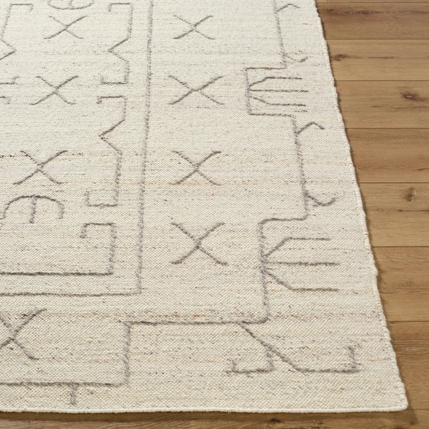 004 SI-2167527,SI-2167528,SI-2167529,SI-2167530 | Closeup | Marcela Rug - 484509 by Livabliss in pearl, ash. Made from wool in a unique style.