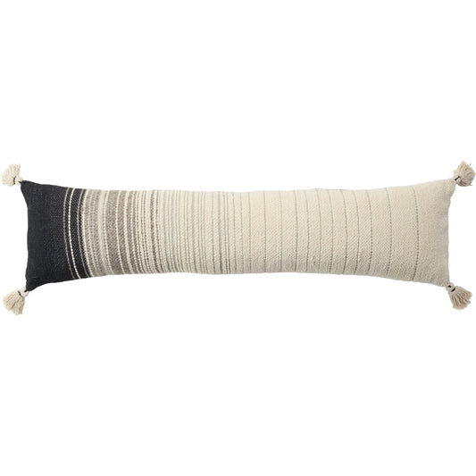 001 SI-2062212,SI-2062213,SI-2354725 | Primary Silo | Mercado MCO11 Pillow by Jaipur Living in cream, black. Made from 70% cotton 20% wool 10% polyester in a modern style.