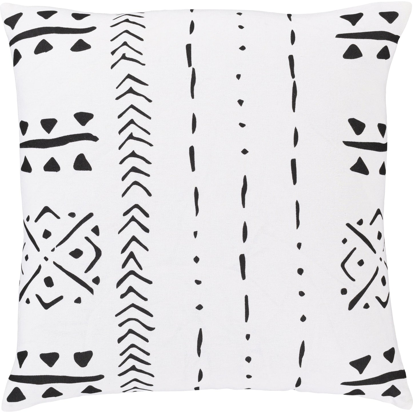 001 S-348148,S-348149 | Primary Silo | Mud Cloth Pillow - 23409 by Surya in white, black. Made from 100% cotton in a eclectic & global style.