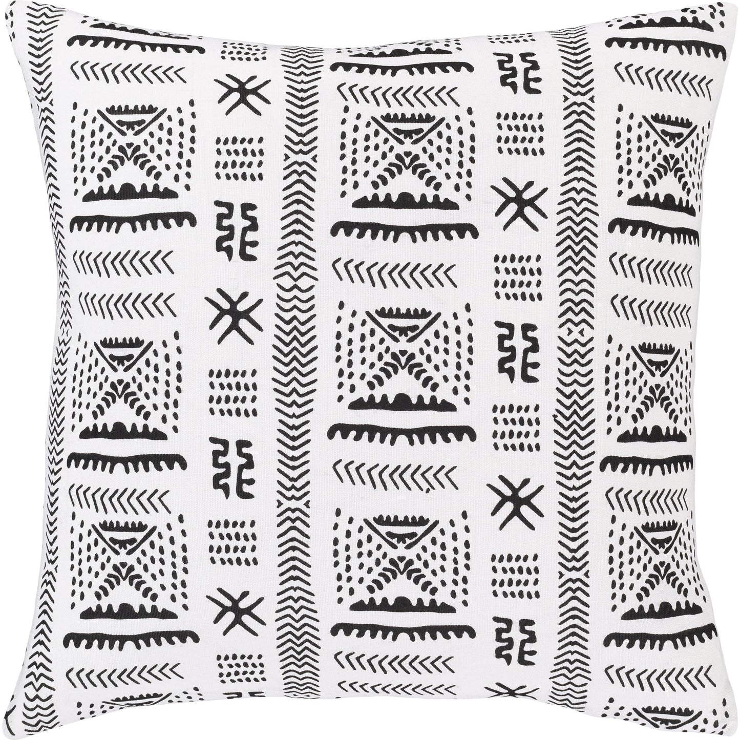 001 S-348156,S-348157 | Primary Silo | Mud Cloth Pillow 3 by Surya in white, black. Made from unique in a eclectic & global style.