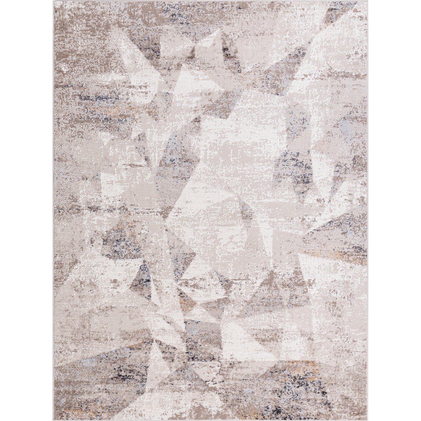 001 SI-2132287 | Closeup | Mood Rug - 500076 by Livabliss in taupe, white, light gray, light brown, charcoal, mustard. Made from face: 70% polypropylene, 30% polyester, warp: 100% polyester in a unique style.