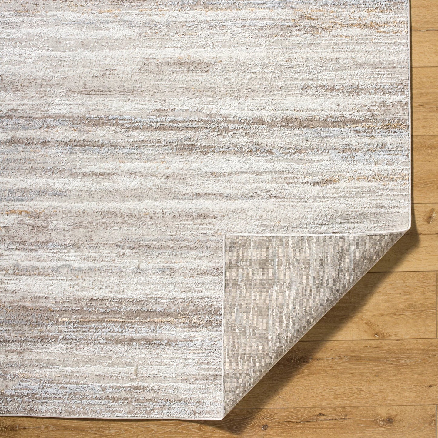 004 SI-2167876,SI-2167877 | Closeup | Mood Rug - 524967 by Livabliss in taupe, white, light gray, mustard, light brown. Made from polypropylene, polyester in a unique style.