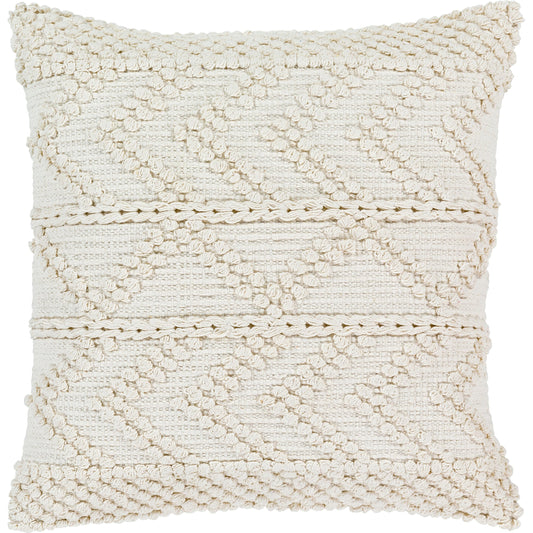 Merdo Pillow - 17299 by Surya in cream, white. Made from 100% cotton in a eclectic & global style.