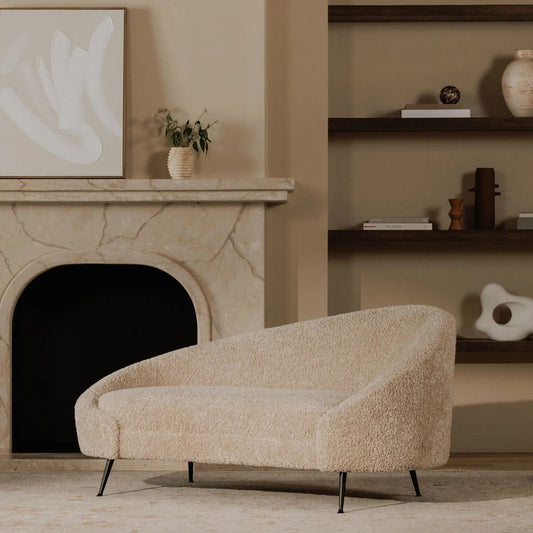 Abigail Chaise by Moe's Home Collection in brown. Made from upholstery: 100% polyester, iron legs, solid wood, plywood frame, foam in a transitional style.
