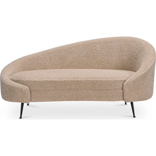 Abigail Chaise by Moe's Home Collection in brown. Made from upholstery: 100% polyester, iron legs, solid wood, plywood frame, foam in a transitional style.