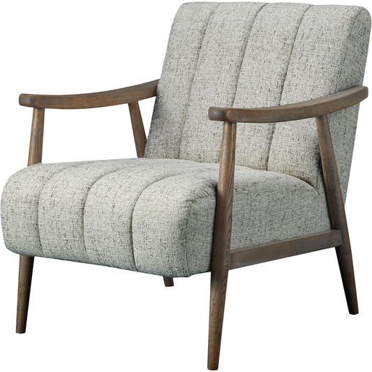 Aster Accent Chair by Moe's Home Collection in pebbled beige. Made from upholstery: 93% polyester, 7% acrylic, solid oak frame, plywood frame, foam seat in a transitional style.