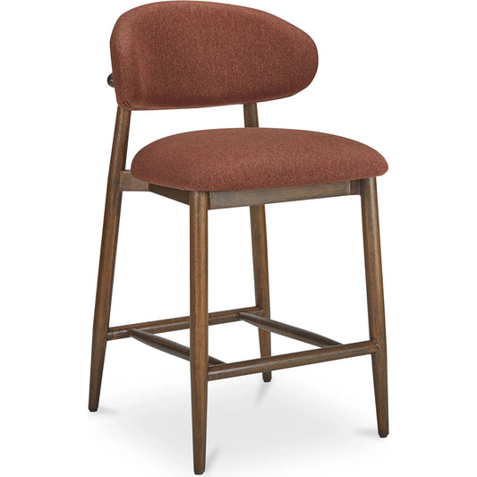 Ellie Counter Stool by Moe's Home Collection. Made from upholstery: 100% polyester, rubber wood frame, plywood in a transitional style.