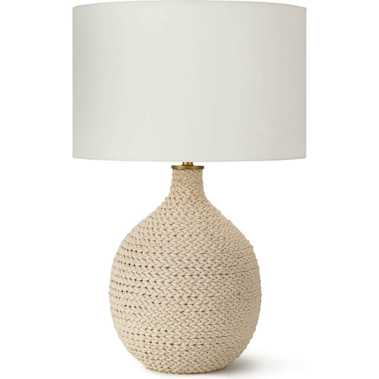 Biscayne Table Lamp by Regina Andrew in white. Made from rope in a coastal style.