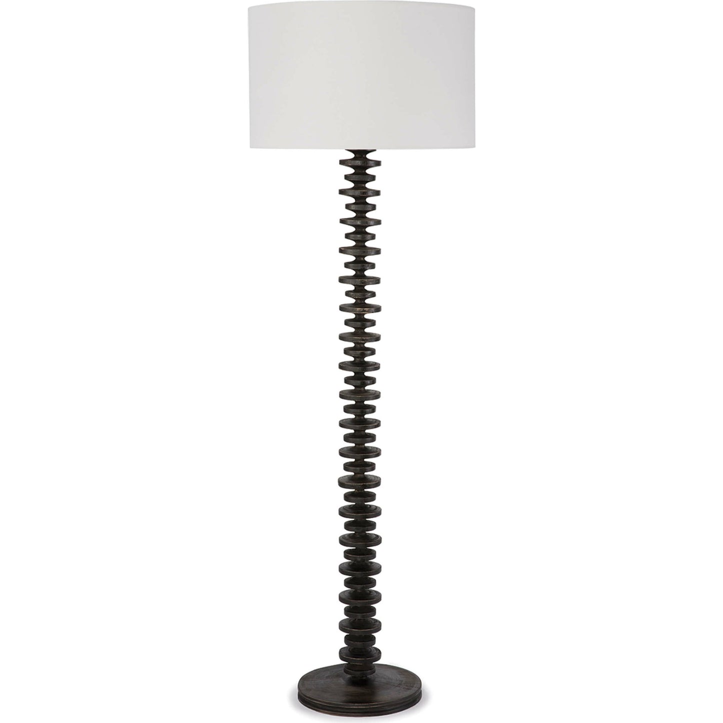 002 S-286901 | Additional Silo | Fishbone Floor Lamp by Regina Andrew in ebony and ebony. Made from birch wood in a cottage & farmhouse style.