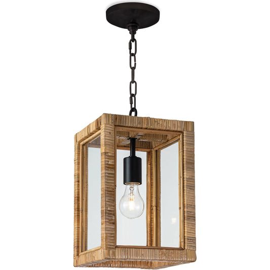 Newport Lantern by Regina Andrew in natural. Made from natural rattan in a rustic style.