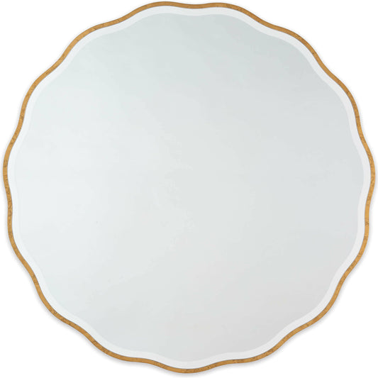 001 SR-769899 | Primary Silo | Candice Round Mirror by Regina Andrew in gold and gold leaf. Made from resin in a transitional style.