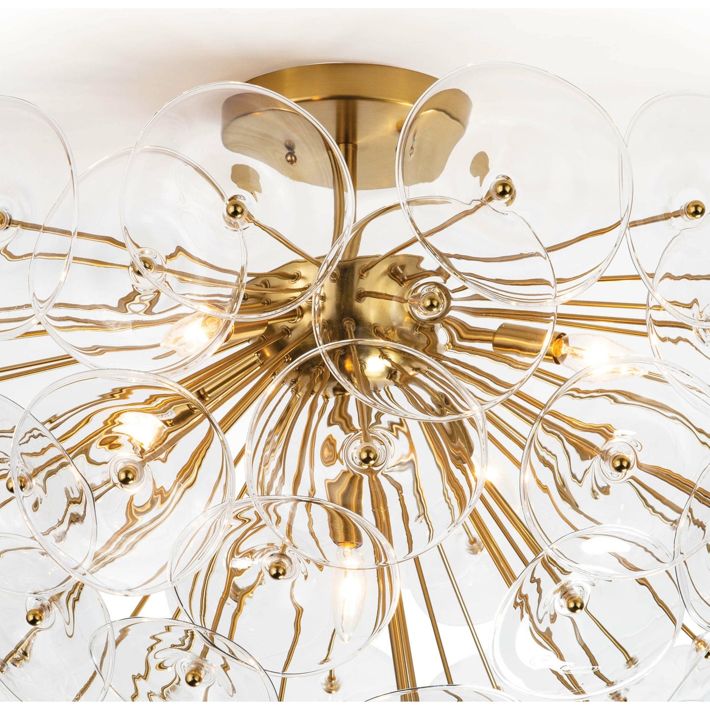 002 SR-770035 | Additional Silo | Poppy Glass Semi Flush Mount by Regina Andrew in brass and natural brass. Made from steel in a transitional style.