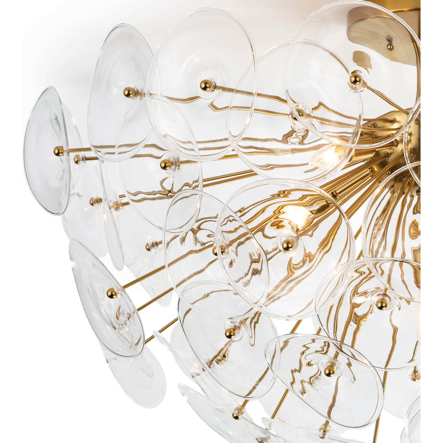 003 SR-770035 | Additional Silo | Poppy Glass Semi Flush Mount by Regina Andrew in brass and natural brass. Made from steel in a transitional style.
